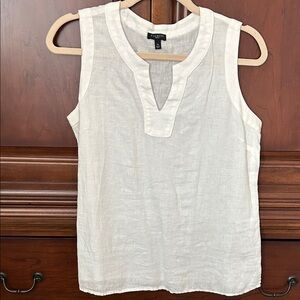 Talbots White Sleeveless Linen Tank Top/SP